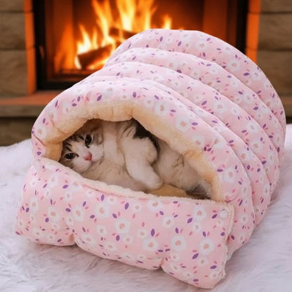 Panier chat  passer d'un tunnel fermé à un lit plat selon les préférences 