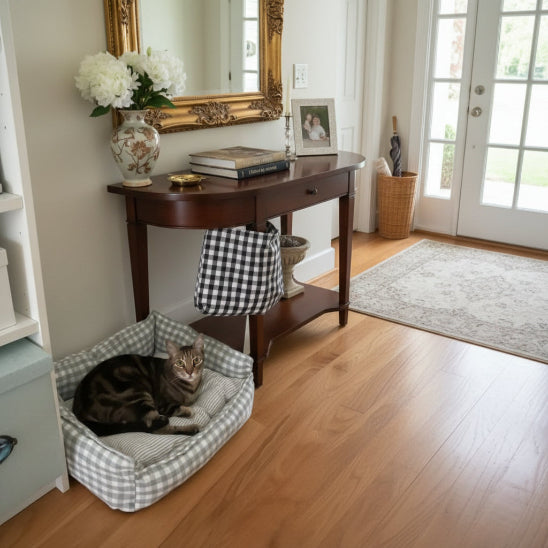 Panier pour chat Design à carreaux vichy