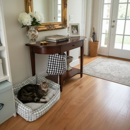 Panier pour chat Design à carreaux vichy