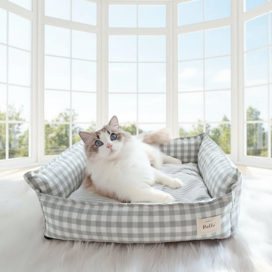 Panier pour chat Étiquette décorative Hello