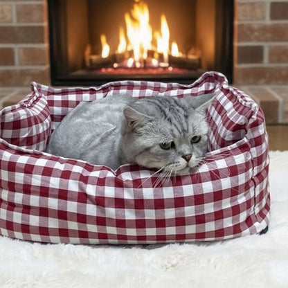 Panier pour chat parois rembourrées offrant un soutien latéral